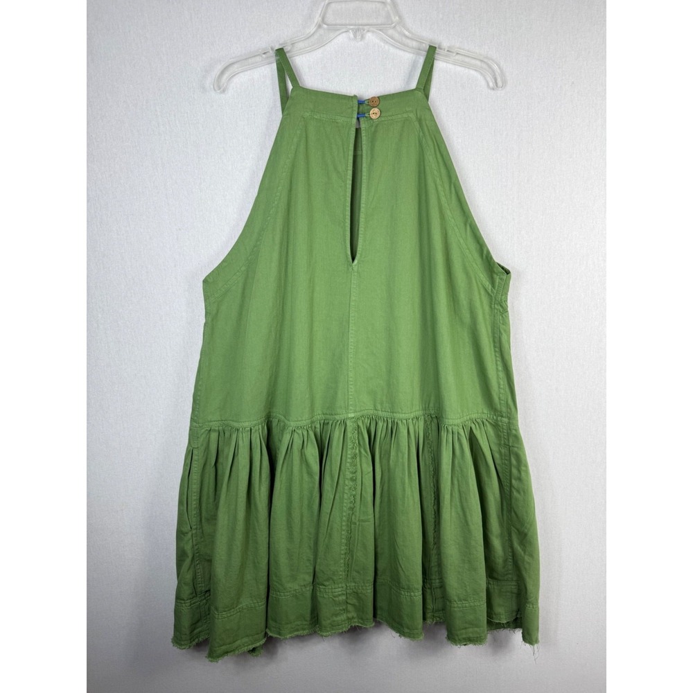 Anthropologie Pilcro Kyla Flounce Dress Olive Green Fray Hem Womens Size 2X Plus - Picture 3 of 11